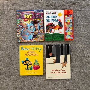 Picture Books - Kids' Books - Set of 4 - Toy Story - Pete the Kitty - Eric Carle